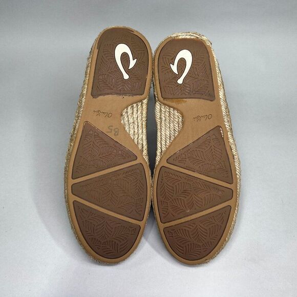 OluKai Women's Size 7 Kaula Pa‘a Lī Black Linen Canvas‎ Espadrille Sneakers - Picture 9 of 12